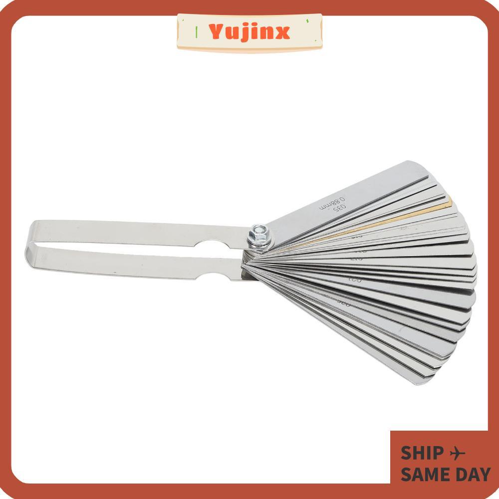 YUJIX 2 ชิ้นเรียว Feeler Gauge, 32 ใบมีดทองแดง Feeler Gauge ชุด, ทนทานเมตริกและ Imperial Filler Gaug