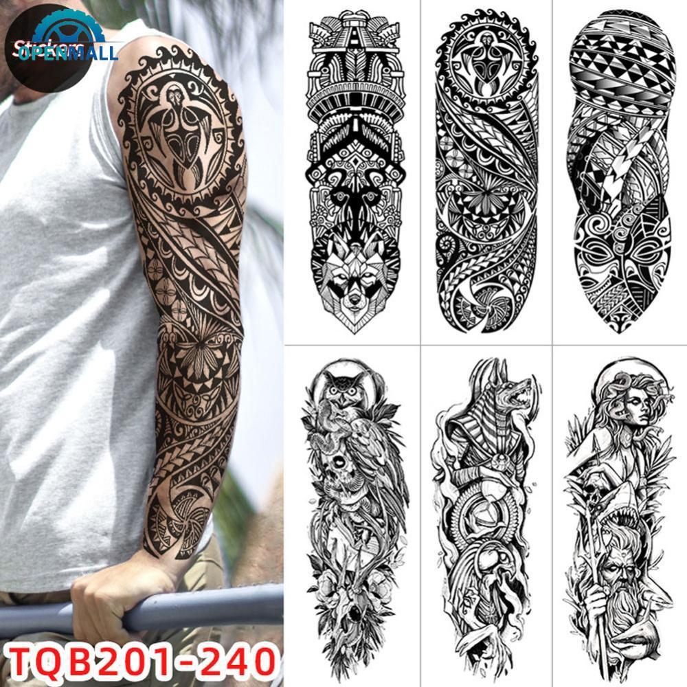 OPENMALL 1 PC แขนขนาดใหญ่ Tattoo กันน้ําชั่วคราว Body Art Creative Tattoo สติกเกอร์ Lion Wild Wolf T