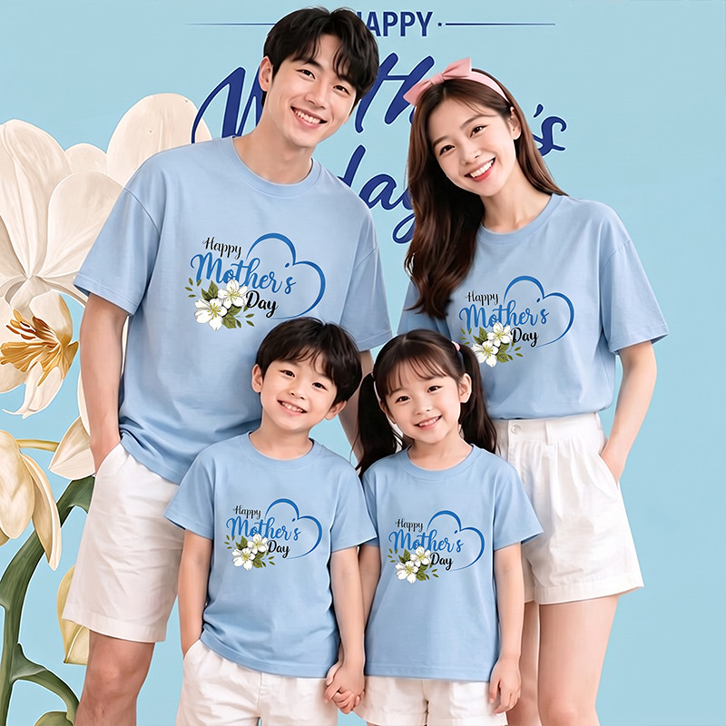 Yout-children 🔥 เสื้อยืดวันแม่ เสื้อแม่ลูกคู่วันแม่ แขนสั้น สบายและนุ่ม 'Mother's Day22' COD