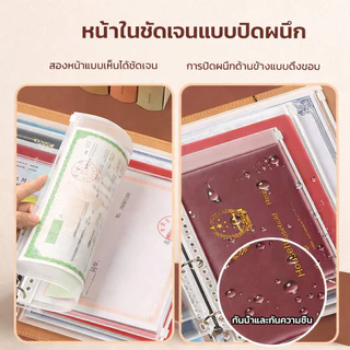 สมุดเก็บเอกสารมีกระดุมแม่เหล็ก สมุดออมเงิน แฟ้ม กระเป๋าใส่สมุดบัญชีธนาคาร ใส่สมุดบัญชี หนังPU กันน้ำสุดทนทาน