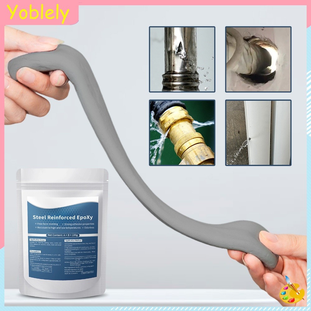 [Yoblely.th] 2 ชิ้น Hand Mixable Dual-Part Epoxy Putty กันน้ําทนความร้อน Crack Filler สําหรับโลหะกระ