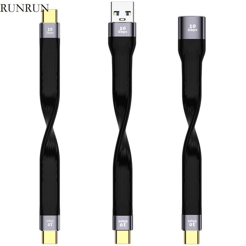 RUN TYPE C Fast Charger Sync Data Cable 10gbps สําหรับแท็บเล็ตมือถือ