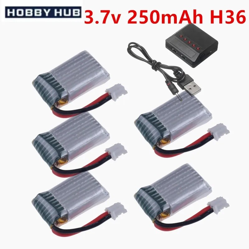 H36 แบตเตอรี่ 3.7V 250mAh สําหรับ E010 E011 E012 E013 Drone แบตเตอรี่, 3.7 V H36 Drones Lipo แบตเตอร