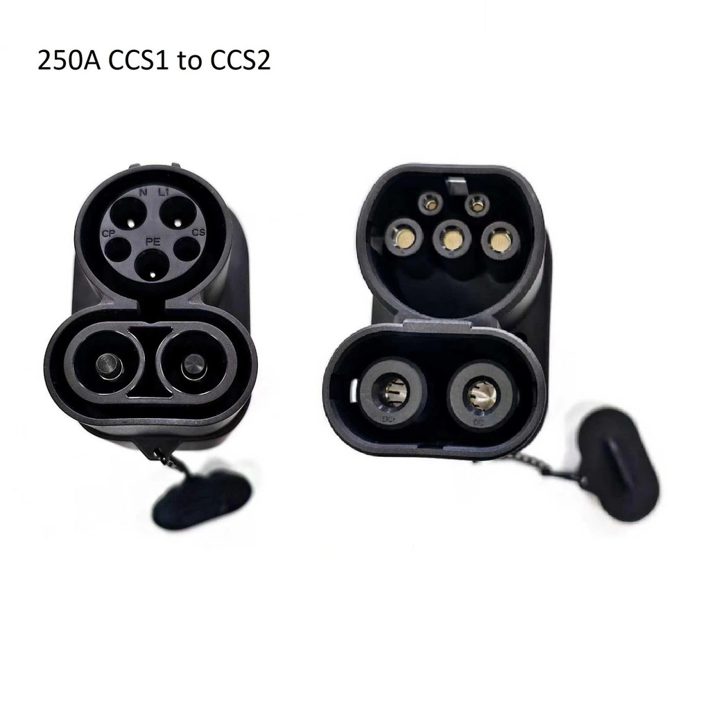 GGCG Sixpence 250A 1000V CCS1 ถึง CCS2 อะแดปเตอร์รถยนต์ไฟฟ้าใหม่ CCS1 Connector to CCS2 DC Fast EV อ