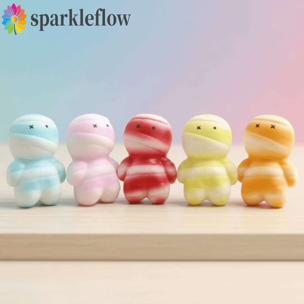 SPARKLEFLOW Mummy Squeezable Toy, Moist Soft Mummy Squishy Toy, Sensory Toy Funny Pressable Cute Mum