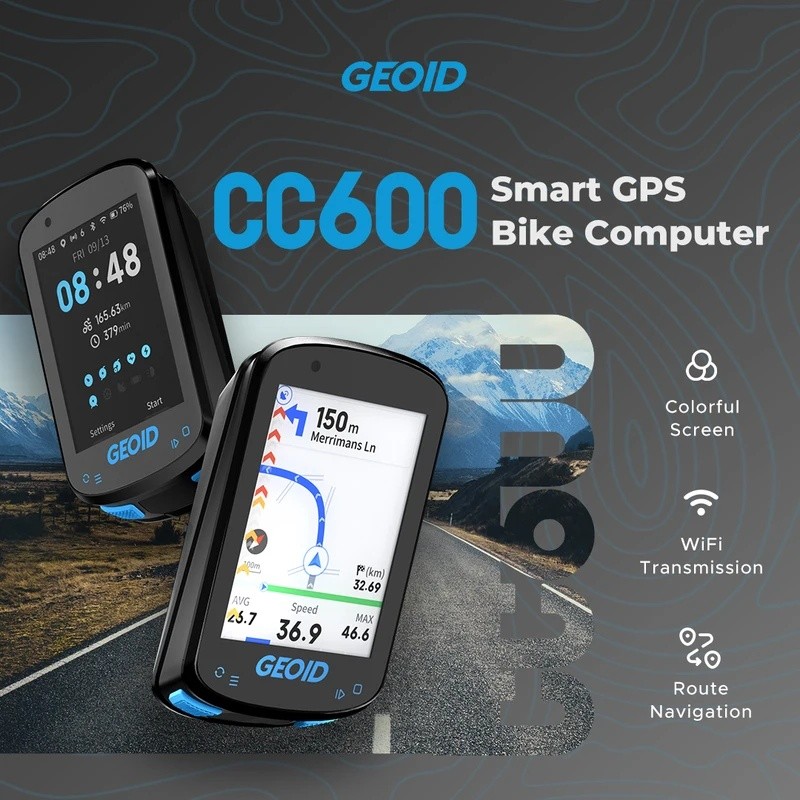 BSRD GEOID CC600 หน้าจอสีจักรยานคอมพิวเตอร์สมาร์ทนําทาง GPS ไร้สายจักรยาน Speedometer WIFI ANT + 11 