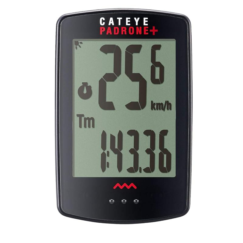 CatEye Padrone+ Wireless Cycle Computer with Backlight, IPX-8 Waterproof, Battery Operated