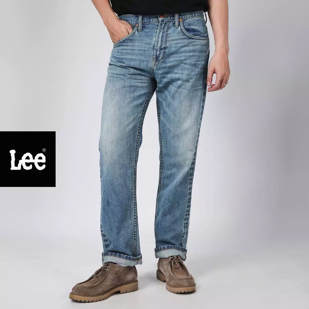 LEE กางเกงยีนส์ผู้ชาย คอลเลคชั่น 101 เอวกลาง ทรงตรง ทรง Dean รุ่น LE F425MDEAN25 สียีนส์อ่อน