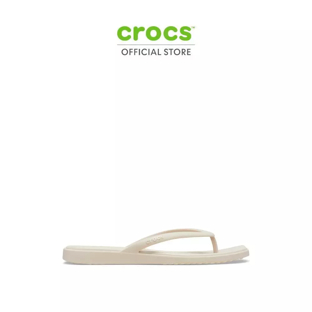 CROCS รองเท้าแตะผู้หญิง MIAMI FLIP - COCOA CREAM