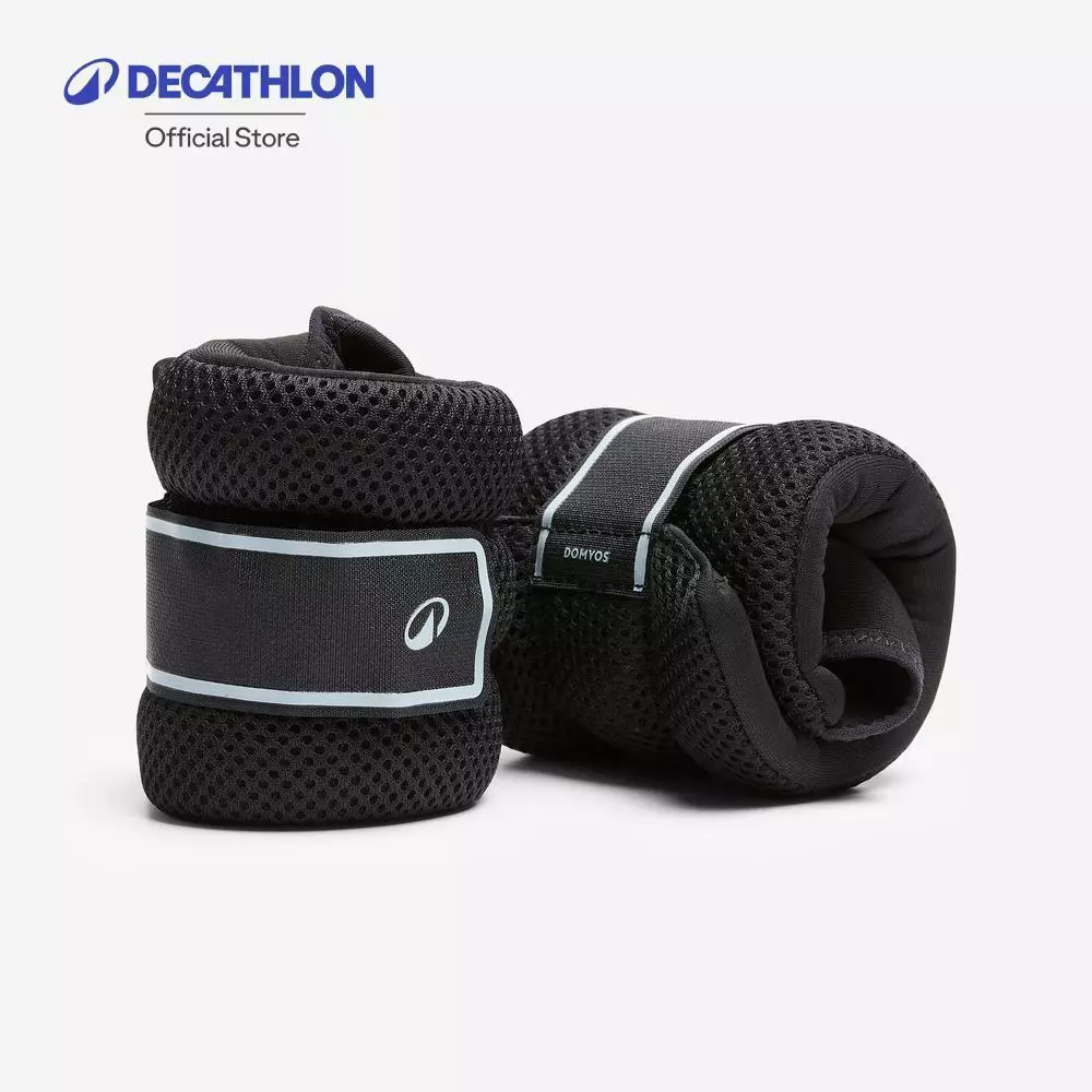 Decathlon 2 X 0.5 Kg Ankle & Wrist Fitness Weights สนับถ่วงข้อมือและข้อเท้า 2 X 0.5 กิโลกรัม - Black