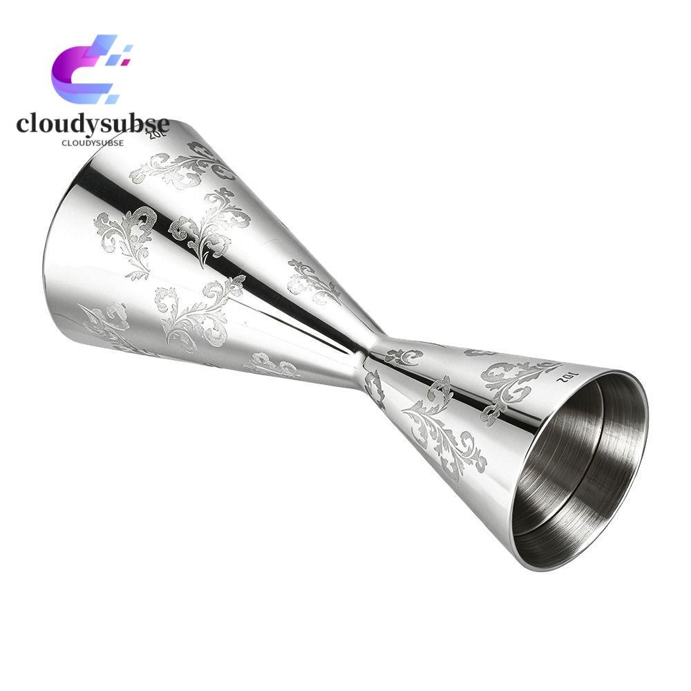 CLOUD Double Head Jigger, สแตนเลสใบลายออกแบบ Didi Jigger Cup, ทนทาน 30/60ml Bartending Jigger Home