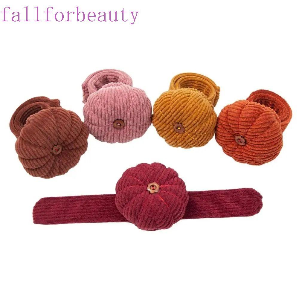 FALLFORBEAUTY หมอนรองขาข้อมือ, ที่ใส่เข็มเครื่องมือเย็บผ้าเบาะเข็ม, ฟักทองน่ารักรูปด้วยสายรัดข้อมือยืดหยุ่นเข็มหมอนครัวเรือน