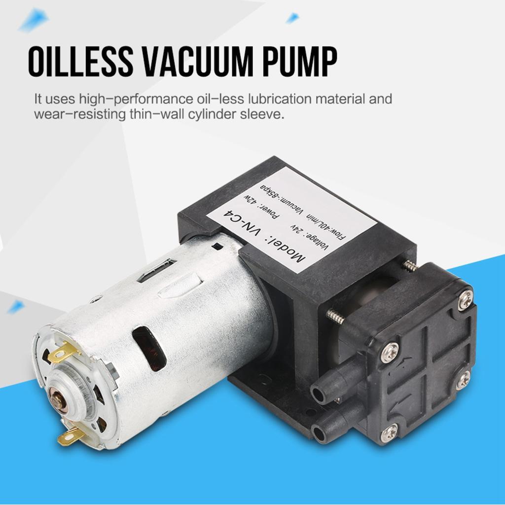 Ooidshop DC24V ปั๊มลมไร้น้ํามันขนาดเล็กขนาดเล็ก ‐85KPa Flow 40L/min สําหรับแก๊ส Air