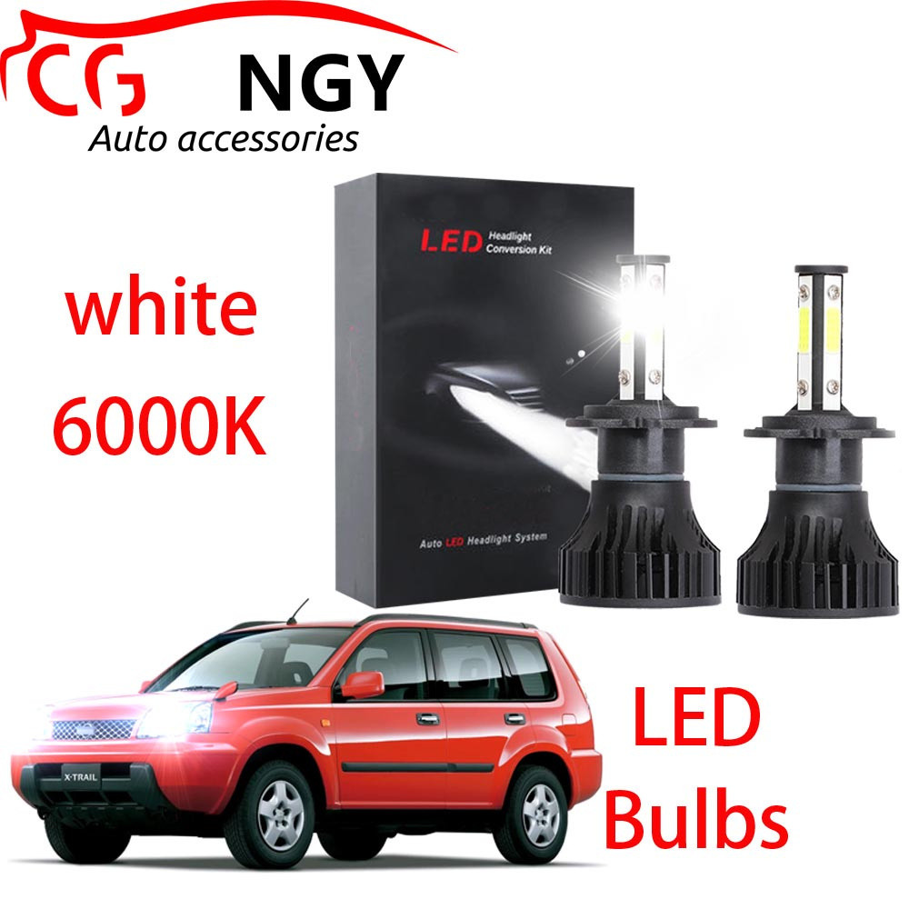 สําหรับ Nissan XTrail T30 2002-2008 LED ไฟหน้าหลอดไฟ BH 6000K สีขาว High & Low Beam Kit (1 คู่)