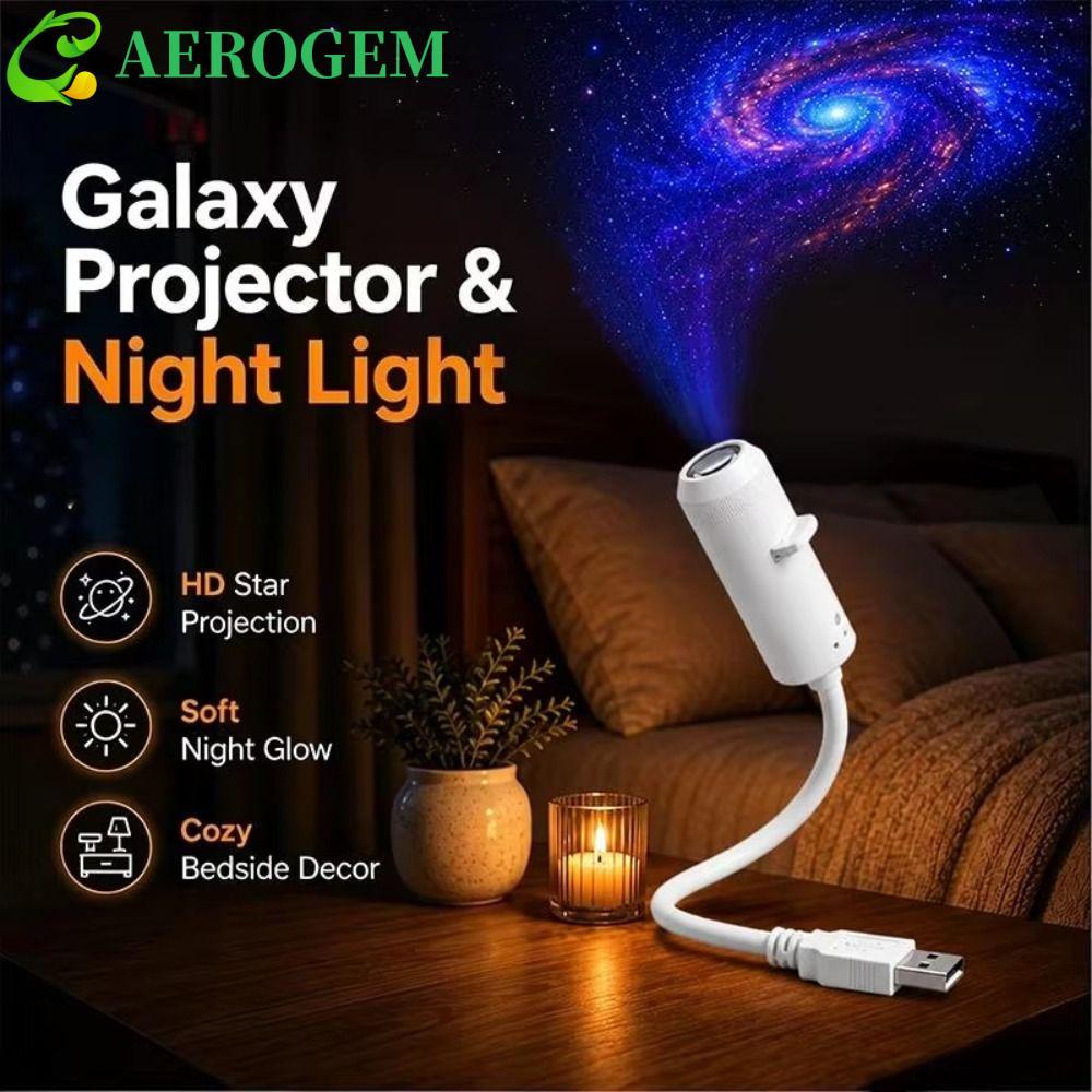 AEROGEM Galaxy Projector, USB Powered High-definition Star Projector, Clear Image แบบพกพาทนทานใช้งาน
