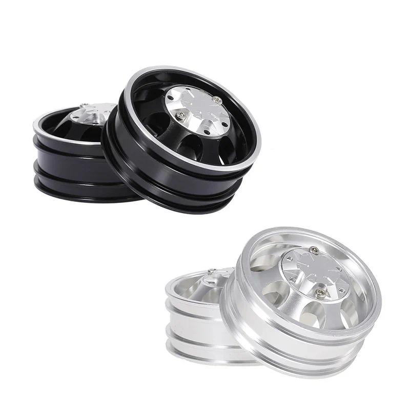 2PCS RC รถโลหะ Trailer ด้านหน้าด้านหลัง Hub ขอบ 7 Spokes สําหรับ 1/14 Tamiya รถแทรกเตอร์รถบรรทุก RC 