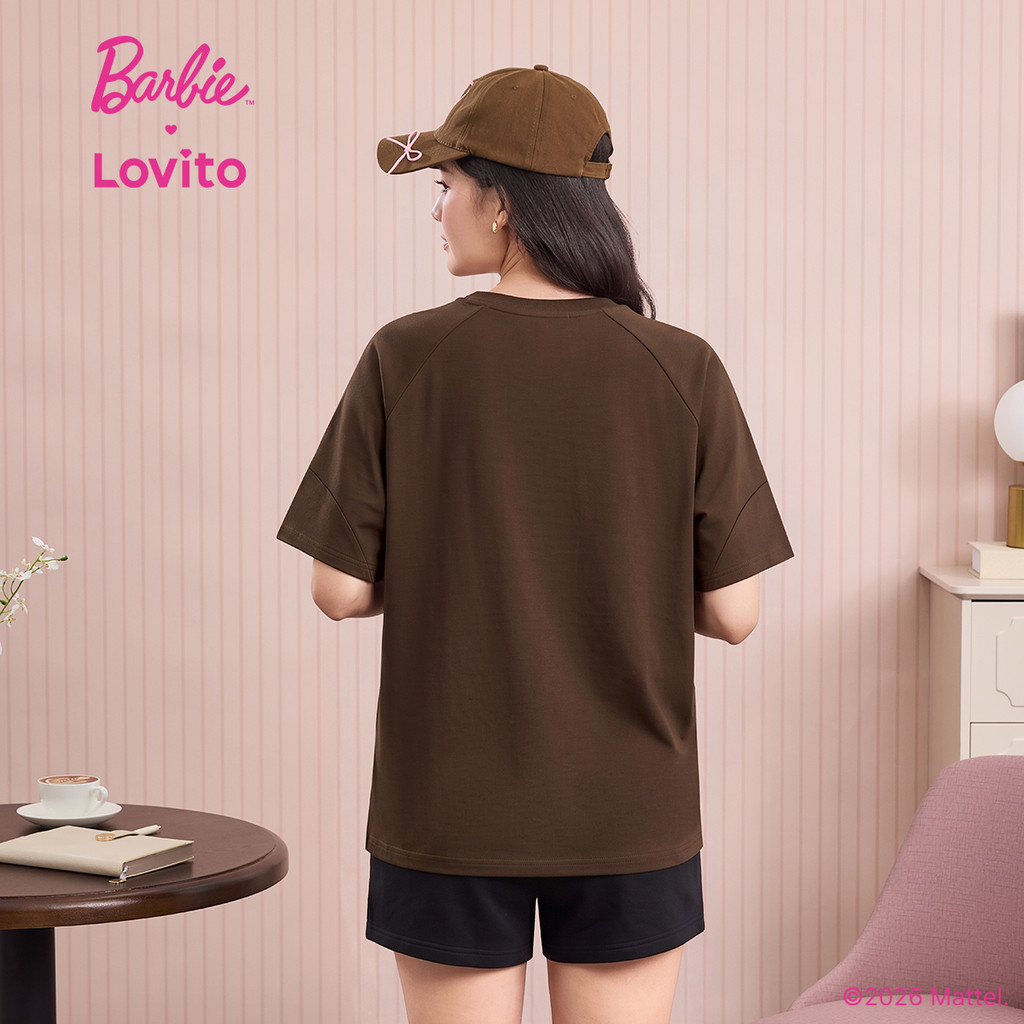 تيشيرت كاجوال بني Barbie × Lovito لوفيتو — صورة 4