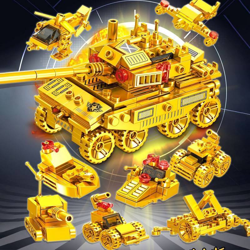 Assembling Gold Tank Puzzle Assembling Building Blocks Toy Assembling Gold Tank Puzzle Building Bloc
