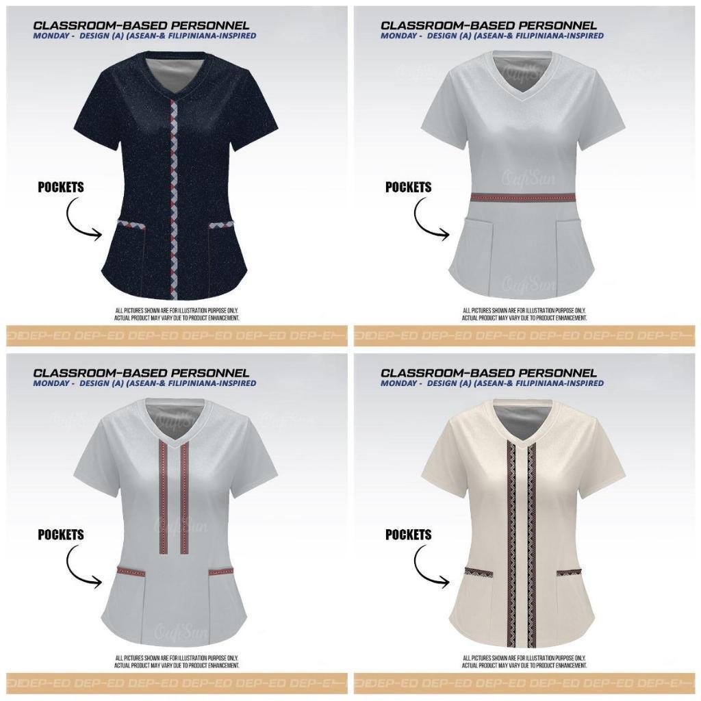 Hot Teacher Uniform Womens Deped T-shirt Fully Sublimated V neck Womens Uniform