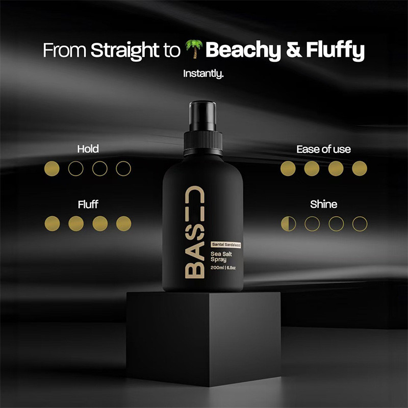 BASD Santal Sandalwood Sea Salt Spray 200ml สเปรย์แต่งผมและจัดแต่งทรงผมสําเร็จรูป สร้างคลื่นชายหาดมีวอลลุ่ม มีสูตรบํารุงด้วยว่านหางจระเข้และสาหร่าย