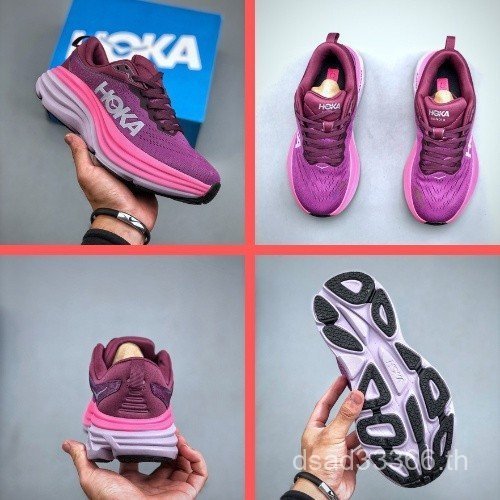 2O25 Hoka Bondi 8 รองเท้าวิ่งมาราธอนสําหรับผู้หญิงผู้ชายพรีเมี่ยมรองเท้ากีฬา Jogging Gym รองเท้ากลาง