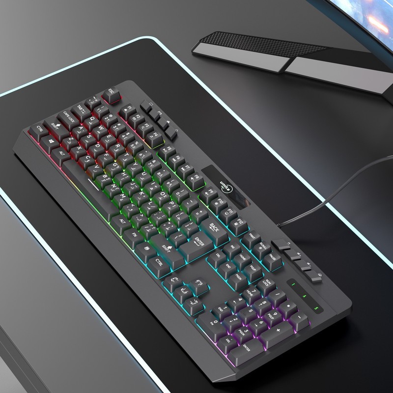 阿拉伯语有线机械键USB插线游戏键盘RG2026530 Arabic Wired Mechanical Keyboard USB Gaming Keyboard RG2026530