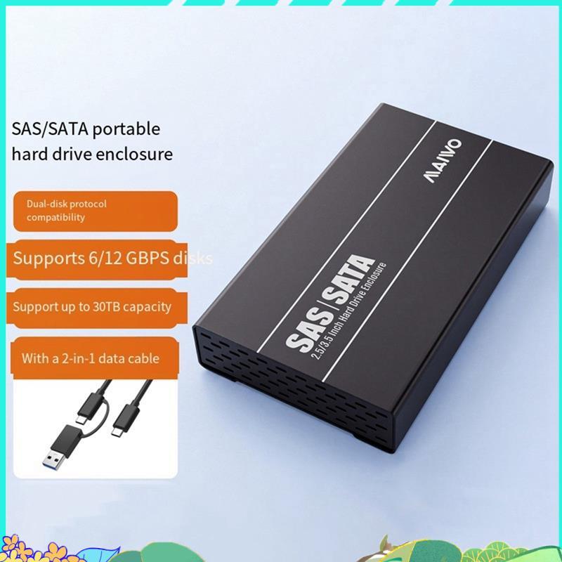 SAS/SATA กล่องใส่ฮาร์ดไดรฟ์ภายนอก 2.5/3.5 นิ้ว SAS/SATA HDD Case Sata to Type-C Hdd Dock รองรับสูงสุ