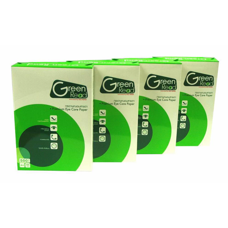 กระดาษถ่ายเอกสาร A4 80แกรม (500แผ่น) Green Read
