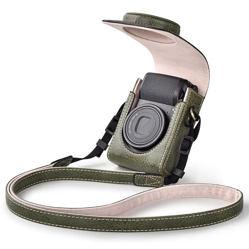 Rieibi Universal Camera Case with Strap for Sony ZV1F/ZV1, Fujifilm X-Half/X-HF1, Ricoh GR IV/GR III