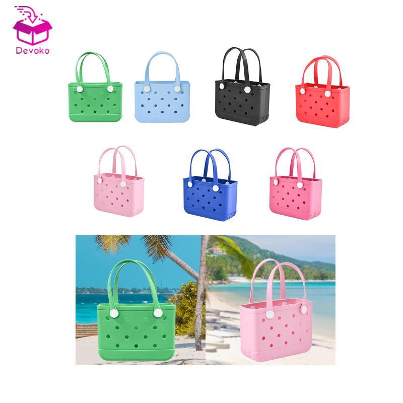 [chiwanji2mf] Beach Tote Bag กระเป๋าถือกันน้ําแบบพกพา Beach Hole Bag Kids Beach Bag