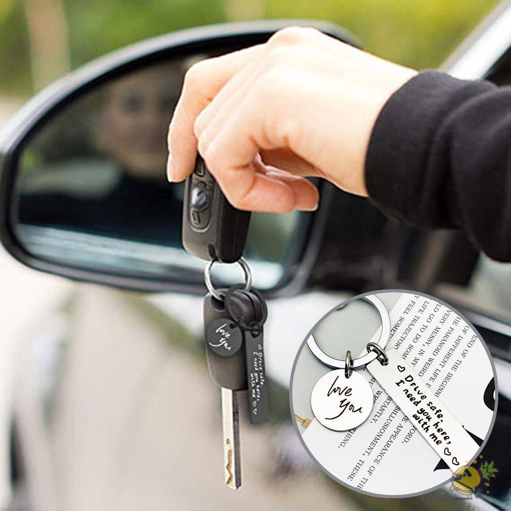 WXDX.TH Drive Safe Keychain Gift Round Metal I Need You Here With Me