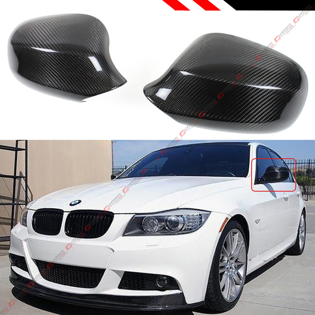 สําหรับ 2009-2011 BMW E90 LCI 3 SERIES 335i 325i SEDAN CARBON FIBER MIRROR COVER CAP