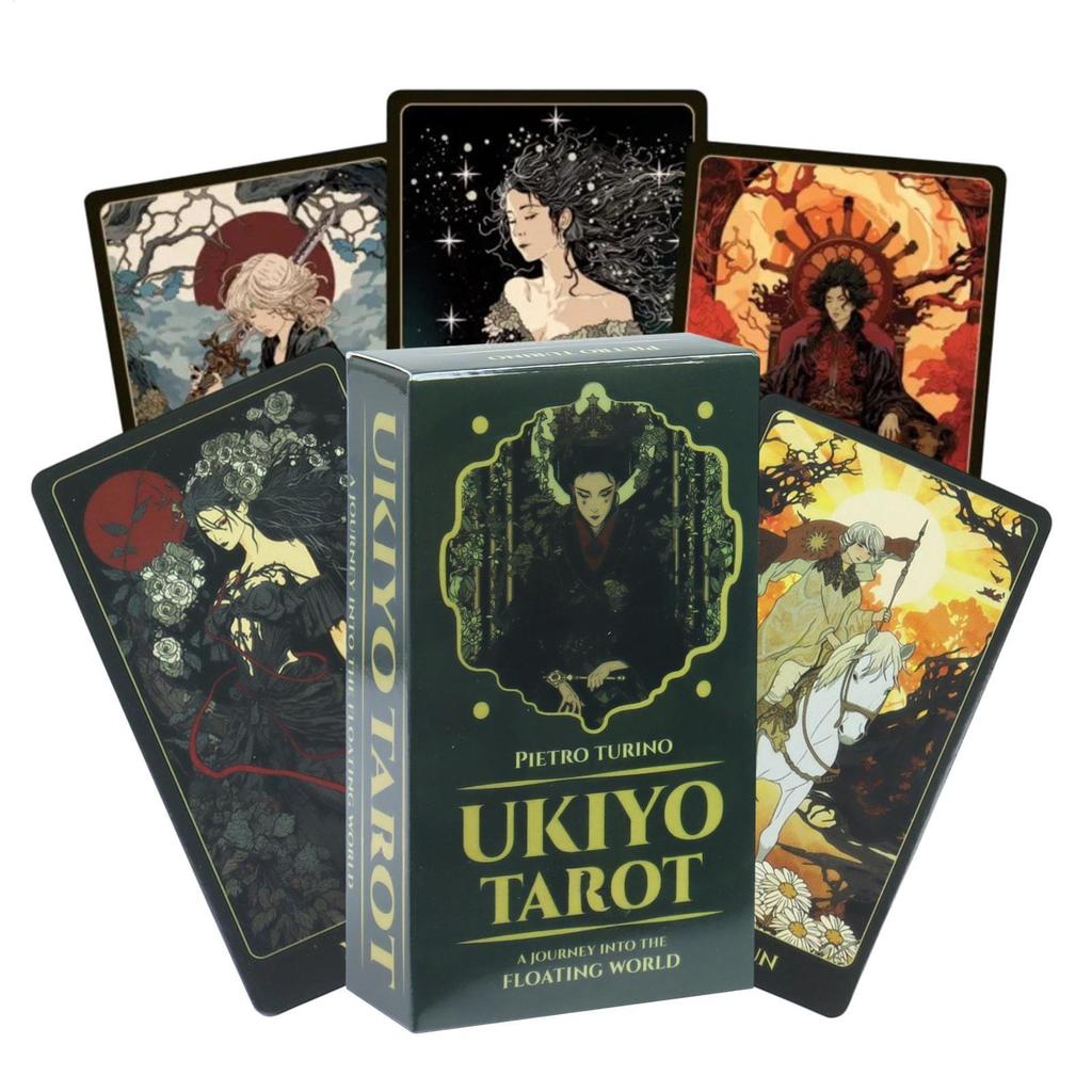 Ukiyo Tarot การเดินทางเข้าสู่วิญญาณโลกลอยหมายถึงเครื่องมือบอกการทดสอบสําหรับงานปาร์ตี้การทําสมาธิทํา