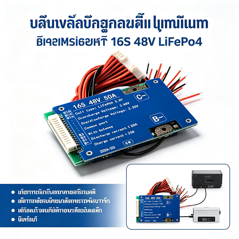 【COD】BMS 48V 16s LiFePo4 มี Active Balance กันกระแสเกิน จักรยานไฟฟ้า
