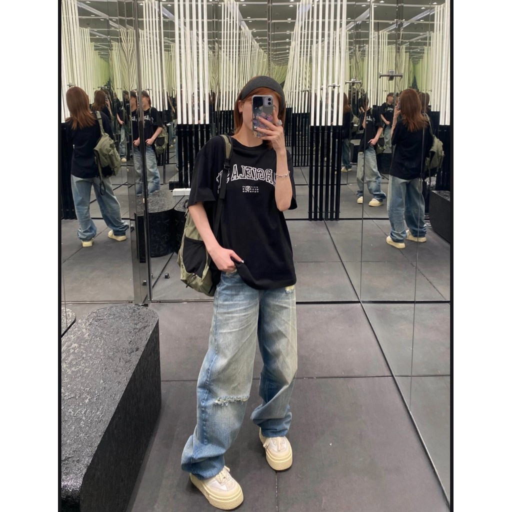 MaisonMargiela/MaisonMargiela Commuter All-Match ใหม่เสื้อยืดแขนสั้นผู้ชายผู้หญิงคู่สบาย All-Match S