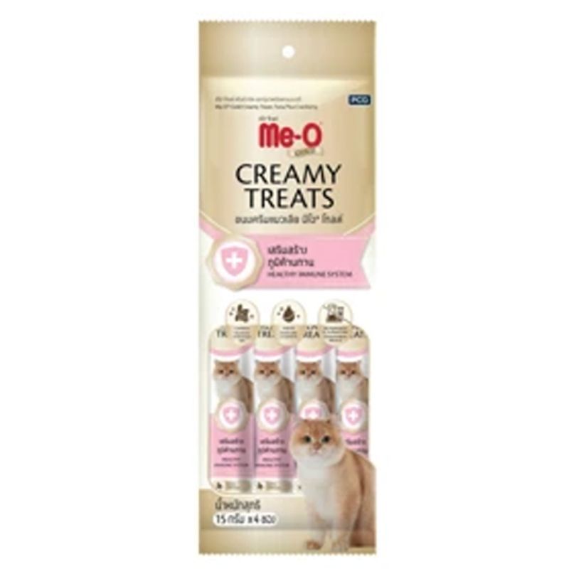 มีโอโกลด์ครีมมี่ทรีตขนมแมวเลียปลาทูน่าพลัสแครรนเบอร์รี่ 15ก แพค 4 Meo Gold Cranberry 15gX4 [8850477006898 ]