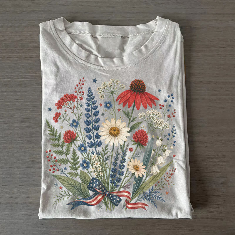 เสื้อยืด Floral 4th of July