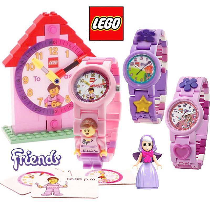พร้อมสต็อก Lego Friend Series Girl Watch นาฬิกาข้อมือ+ฟรี Elsa Long Hair Anna Minifigure Toy