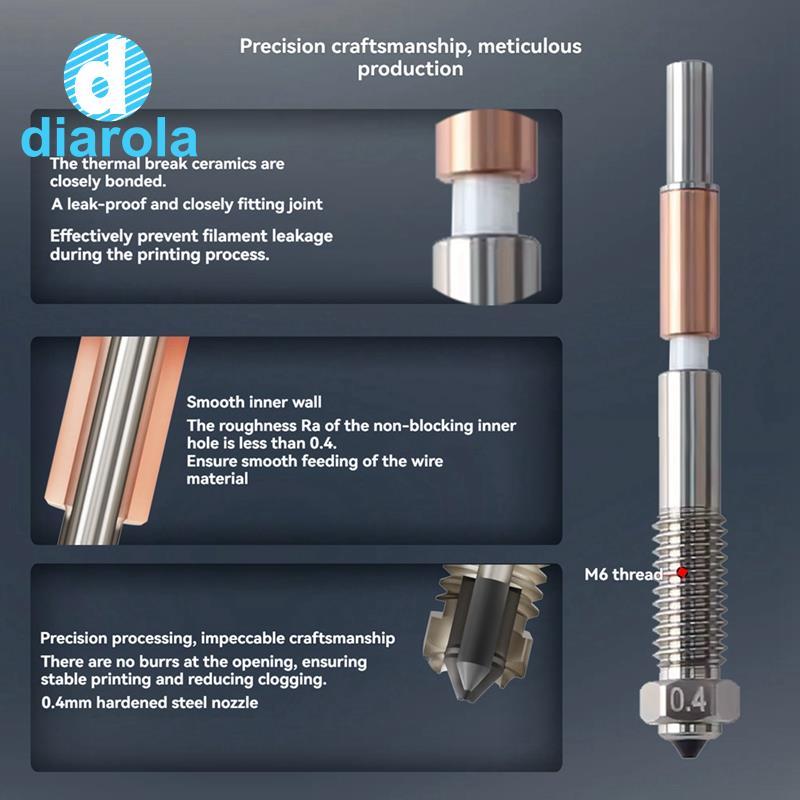 Bimetal หัวฉีด 0.2/0.4/0.6 มม.,Nozzle สําหรับ QIDI Q2 Q2c 3D เครื่องพิมพ์, สําหรับ PLA, PETG, ABS, A