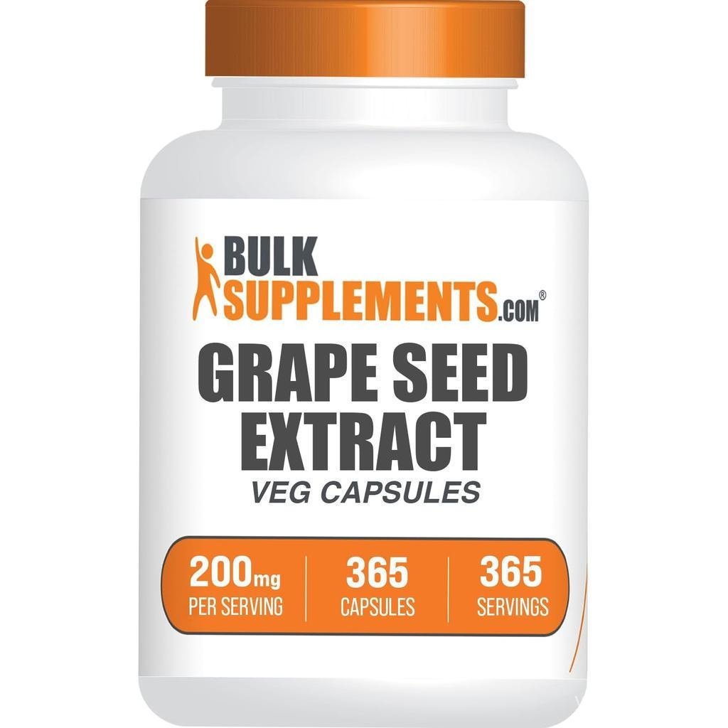 Bulkplements.com com สารสกัดจากเมล็ดองุ่น แคปซูล-สารต้านอนุมูลอิสระ สารสกัดจากเมล็ดองุ่น 200มก. เหมา
