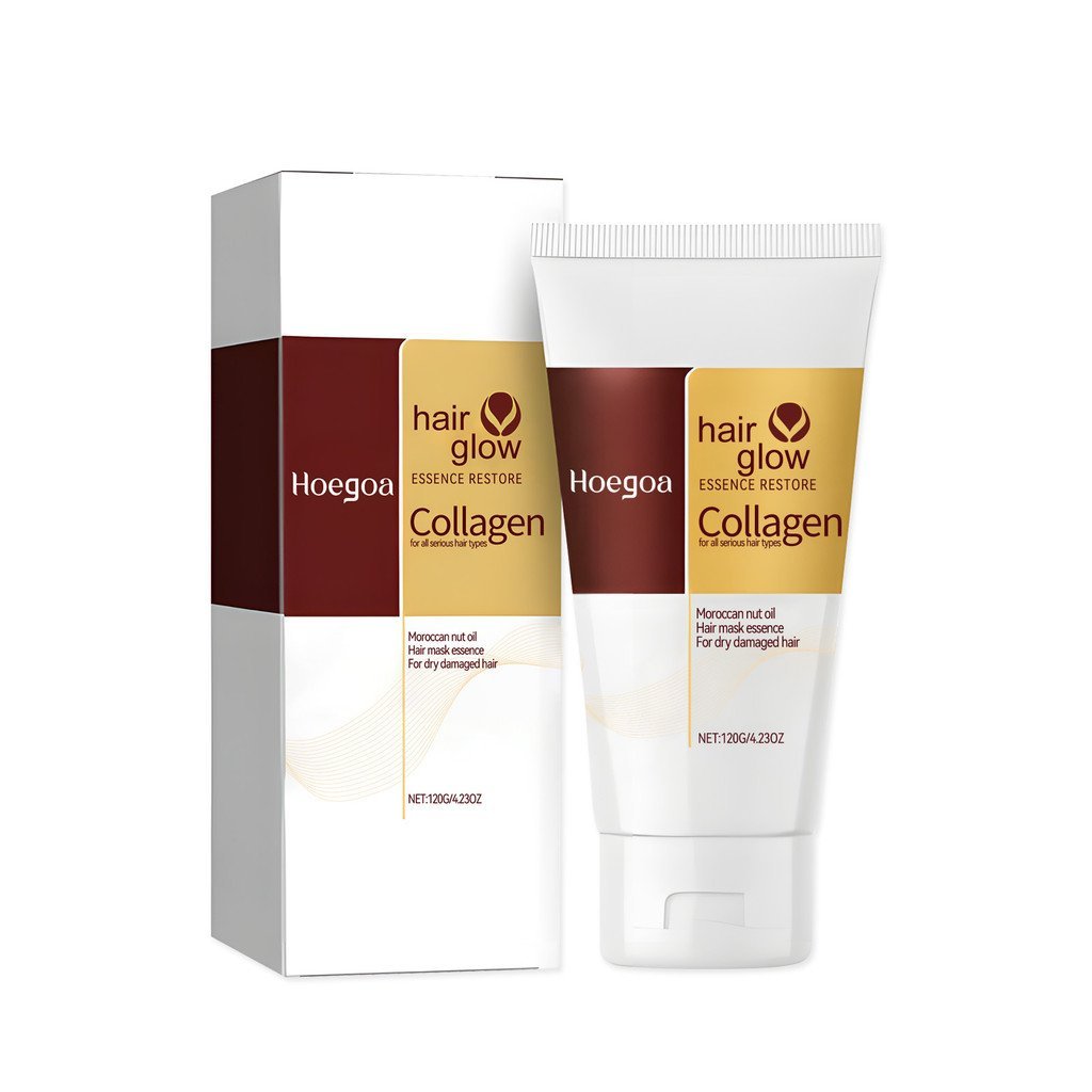 Hogoa Collagen Care Hair Mask บํารุงผมนุ่มสดชื่น Moisturizing Rich Shiny Hair Care UA2F