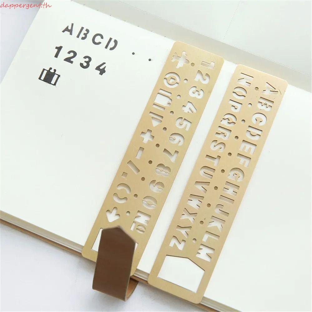DAPPERGENT Number Letter Bookmark, Hollow Numbers Ruler Bookmark, School Supplies Straight Ruler Tem