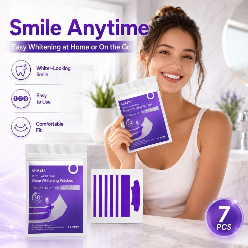 ' 7片装高效速效牙齿美白贴片Teeth Whitening 3D Whitening Tooth Paste, Yellow Brightening Artifact, Quick Whitenin