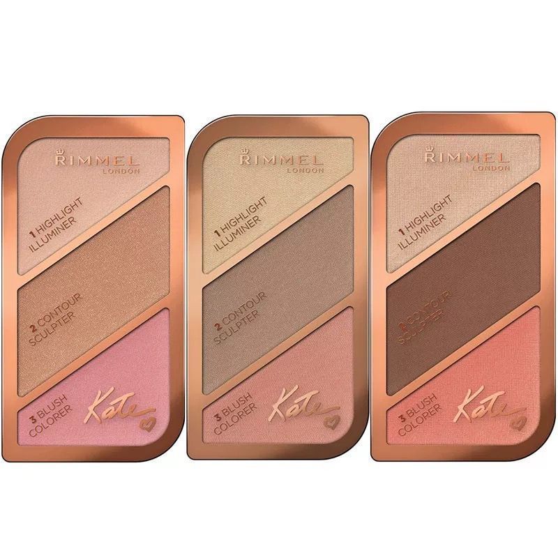 Rimol Rimmel British Brightening Tricolor Makeup Eyeshadow Highlighter Blush 8.31v