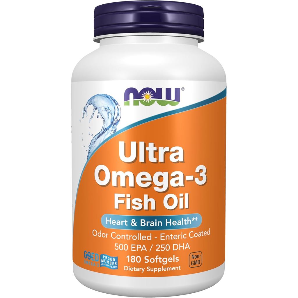NOW NOW Ultra Omega 3 Fish Oil, 180 Softgels, NOW1114/351/151,180,1