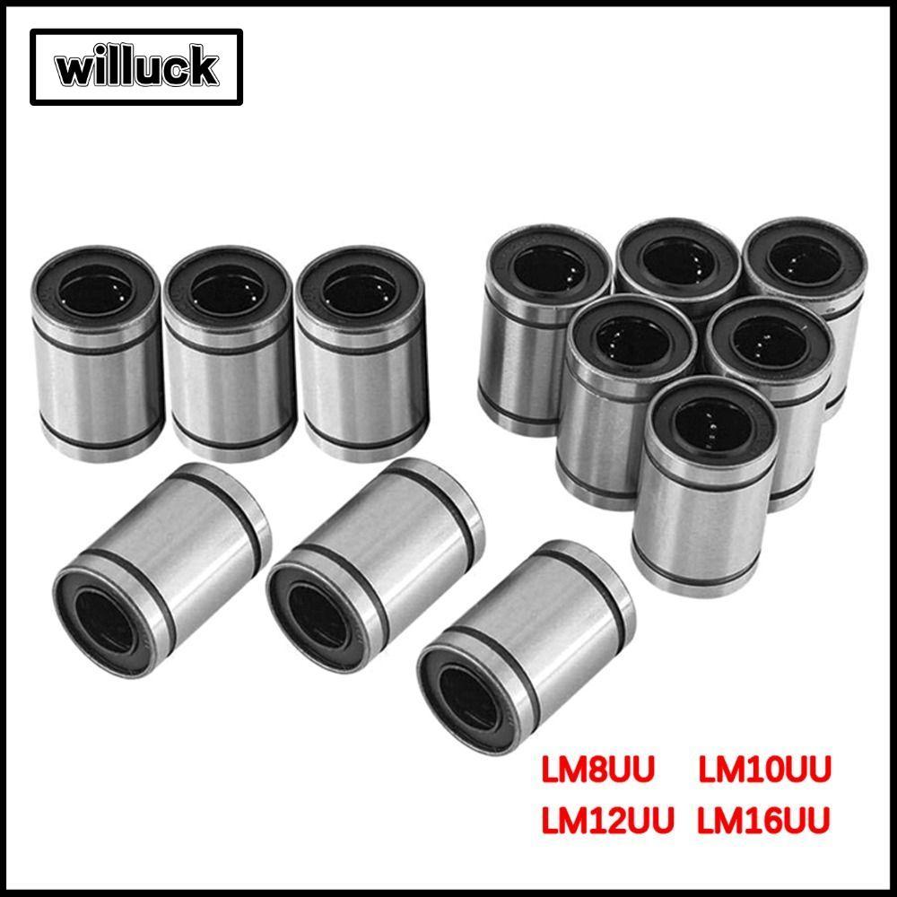 WILLUCK บูชเหล็กทนทานสําหรับเครื่องพิมพ์ CNC Part LM8UU LM10UU LM12UU LM16UU
