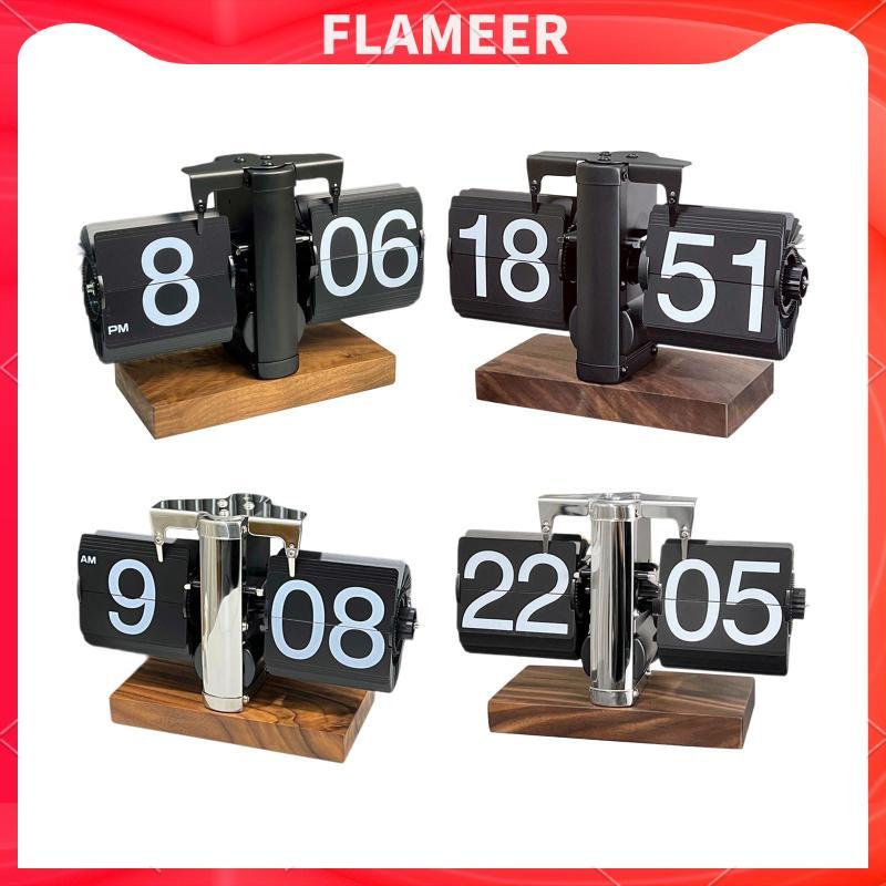[Flameer] Flip Desk Clock Flip Down Clock Retro Creative Table Clock Mechanical Flip Clock สําหรับเด