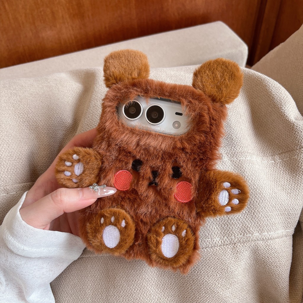 SAMSUNG น่ารักFuzzy 3Dหมีตุ๊กตาเคสโทรศัพท์สําหรับSamsung Galaxy A90 A82 A73 A72 A71 A70E A70S A60 A5