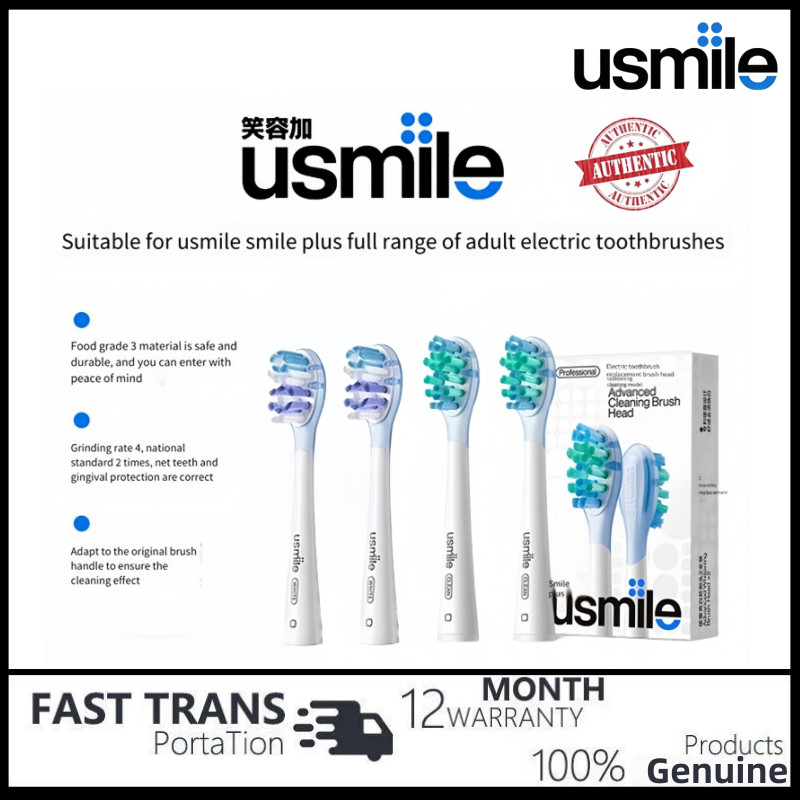 Usmile หัวแปรงทดแทน – ใช้งานร่วมกับด้ามจับสําหรับผู้ใหญ่ทั้งหมด, ขนแปรงนุ่มสําหรับไวท์เทนนิ่ง, ทําคว