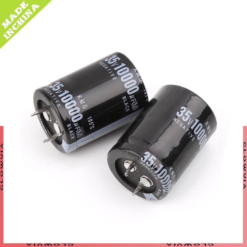 GLO 2 แพ็ค 35V 10000uF อลูมิเนียม Electrolytic Capacitor Filter Capacitor 25x40 มม.ความถี่ Electroly